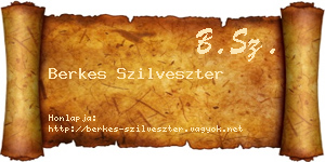 Berkes Szilveszter névjegykártya
